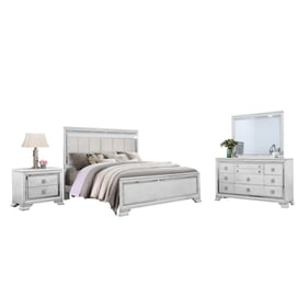 Bella Esprit Valmont White 4pc Queen Bedroom Set