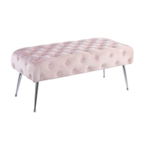 Bella Esprit Reve Belle Pink Velvet Tufted Bench