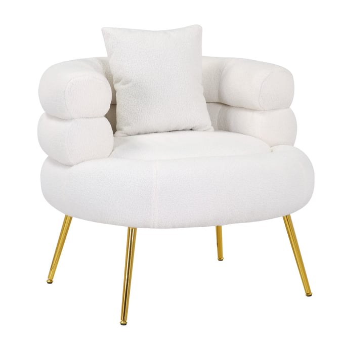 Bella Esprit Reve Belle Ivory Barrel Shaped Plush Accent Chair BLSP-70112912