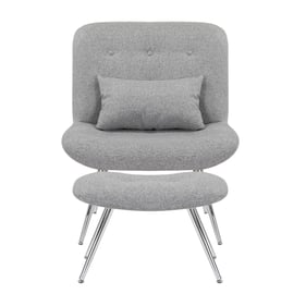 Bella Esprit Uptown Modern Grey Lounge Chair with Ottoman