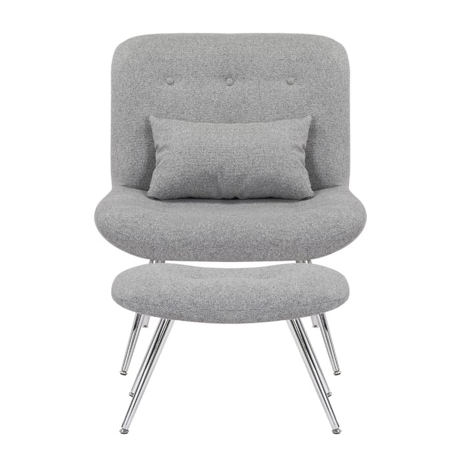 Bella Esprit Uptown Modern Grey Lounge Chair with Ottoman BLSP-70113615