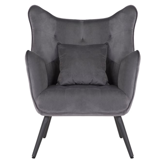 Bella Esprit Pendry Studio Grey Velvet Wing Back Chair BLSP-70114215