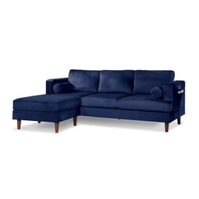 Bella Esprit Nico Blue Velvet Reversible Chaise Sectional