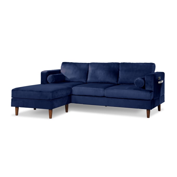 Bella Esprit Nico Blue Velvet Reversible Chaise Sectional BLSP-8135005