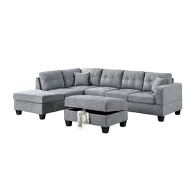 Bella Esprit Kayden Dark Grey Reversible Chaise Sectional with Ottoman