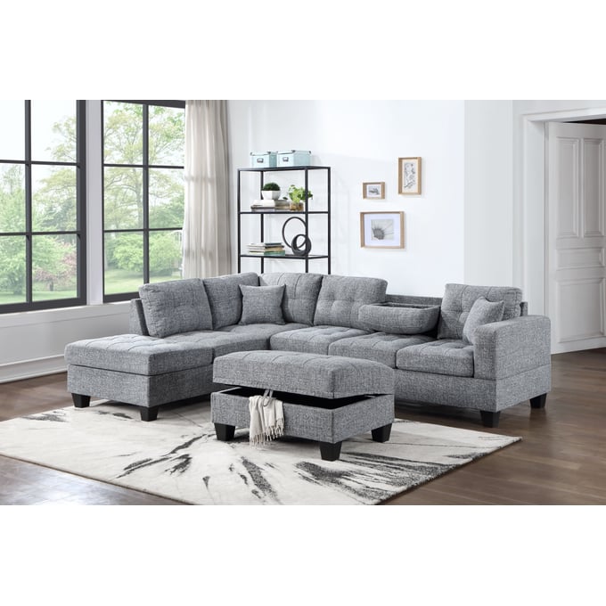 Bella Esprit Kayden Dark Grey Reversible Chaise Sectional with