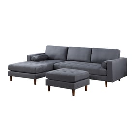 Bella Esprit Parker Grey Woven Sectional with Ottoman