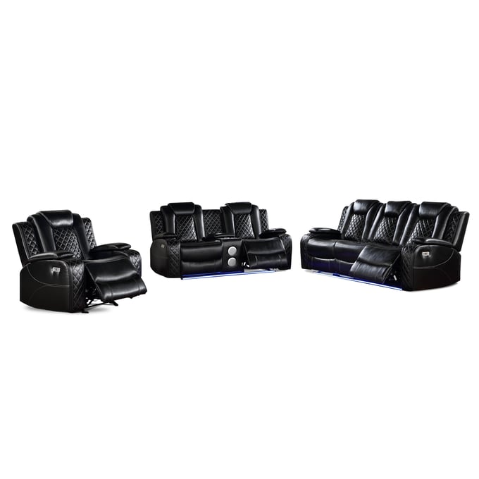 Bella Esprit Vail II Black 3pc Living Room Set BLSP-8139001-3PC