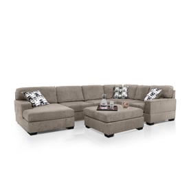 Bella Esprit Olympia Beige Reversible U Shaped Sectional with Chaise and Ot...