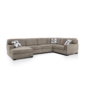 Bella Esprit Olympia Beige Reversible U Shaped Sectional with Chaise