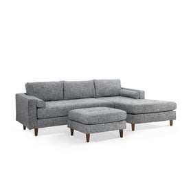 Bella Esprit Parker Grey Woven Sectional with Ottoman