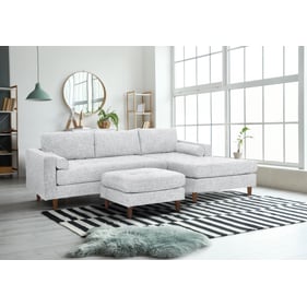 Bella Esprit Parker Light Grey Woven Sectional with Ottoman