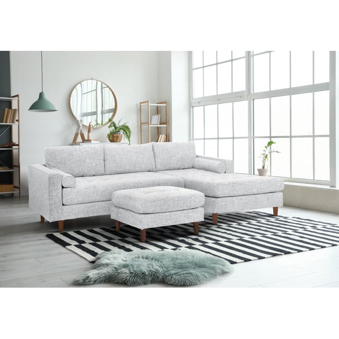 Bella Esprit Parker Light Grey Woven Sectional with Ottoman BLSP-8142848-ABOT