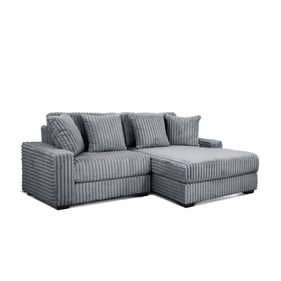 Bella Esprit Atlas Grey XL Oversized 2pc Reversible Sectional