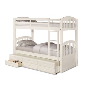 Bella Esprit Arthur White Twin Over Twin Bunk Bed with Twin Trundle