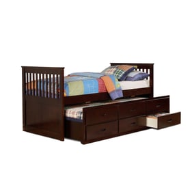 Bella Esprit Benny Brown Twin Captain Bed with Twin Trundle