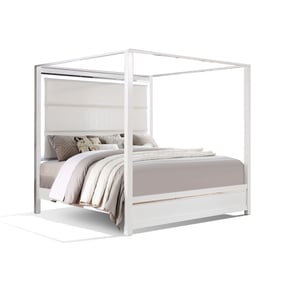 Bella Esprit Reve Belle Denali White Tall King Canopy Bed