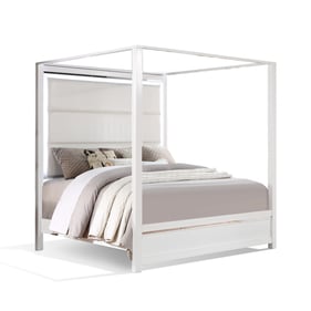 Bella Esprit Reve Belle Denali White Tall Queen Canopy Bed