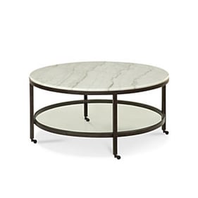 Bassett Mirror Whitman Ivory Round 3pc Coffee Table Set