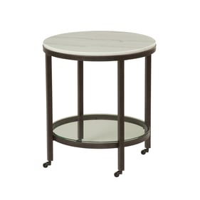 Bassett Mirror Whitman Ivory Round End Table