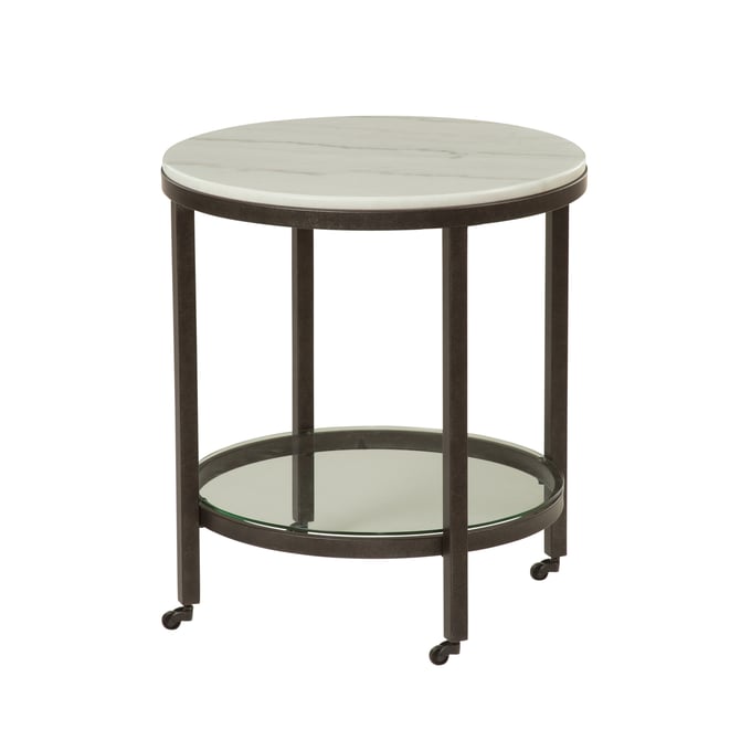 Bassett Mirror Whitman Ivory Round End Table BMC-1112-LR-220