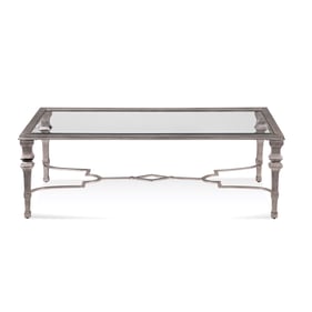 Bassett Mirror Sylvia Silver Rectangle Cocktail Table