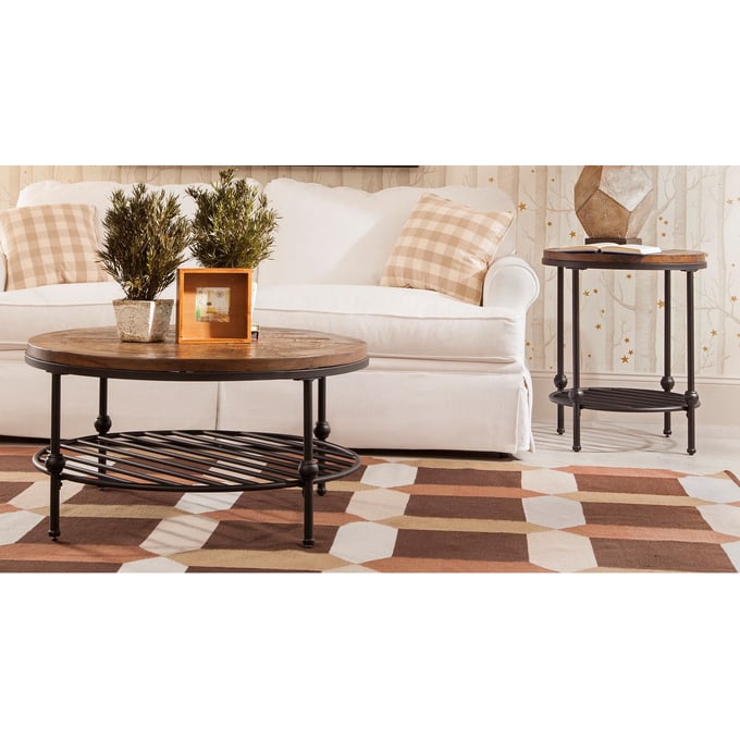 Bassett Mirror Emery Rustic Barnside 3pc Coffee Table Set BMC-3194-120-OCT-S1