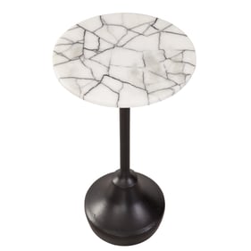 Bassett Mirror Talley White Black Accent Table