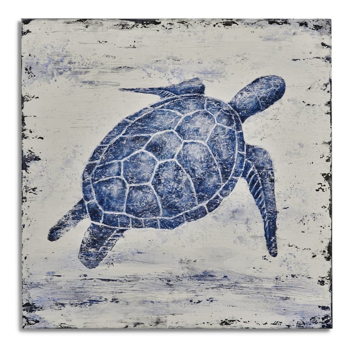 Bassett Mirror Blue Sea Turtle Wall Art BMC-7300-552EC