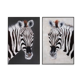 Bassett Mirror Black 2pc Zebra Positive Negative Wall Art