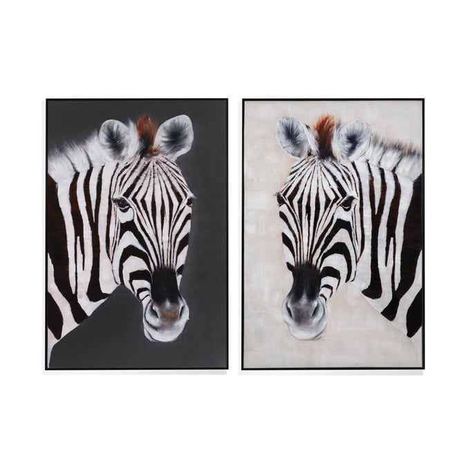 Bassett Mirror Black 2pc Zebra Positive Negative Wall Art BMC-7300-592EC