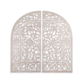 Bassett Mirror White Gold 2pc Arched Wall Hanging