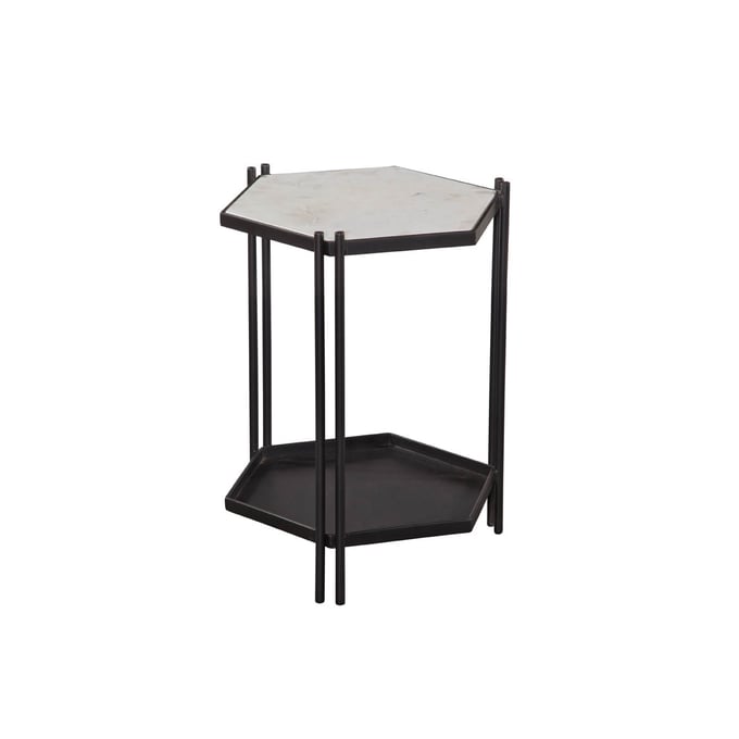 Bassett Mirror Dacey White Black Accent Table BMC-7505-LR-223