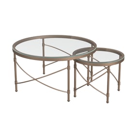 Bassett Mirror Harrison Gold Round Cocktail Table