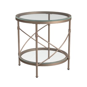 Bassett Mirror Harrison Gold Round End Table