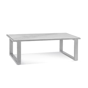 Bassett Mirror Hessie Silver White Rectangle Cocktail Table