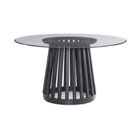 Bassett Mirror Mateo Black Glass Top Dining Table