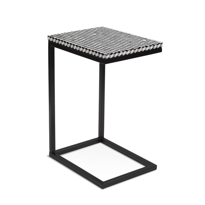 Bassett Mirror Nava Black White Accent Table BMC-8720-LR-223EC