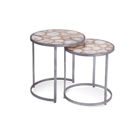 Bassett Mirror Delia Silver Accent Table