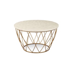 Bassett Mirror Mikel Gold Round Cocktail Table