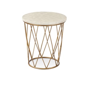 Bassett Mirror Mikel Gold Round End Table