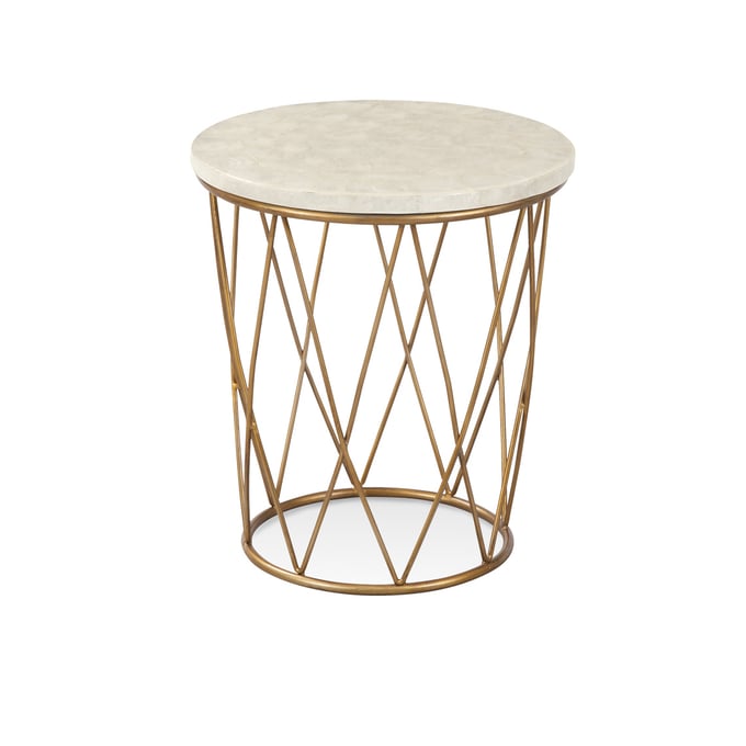 Bassett Mirror Mikel Gold Round End Table BMC-9555-LR-220EC