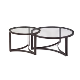 Bassett Mirror Trucco Black Round Nesting Cocktail Table