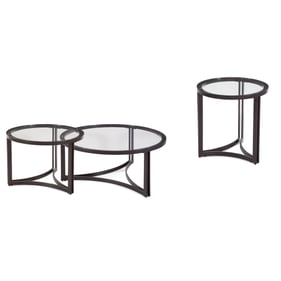 Bassett Mirror Trucco Black 3pc Coffee Table Set