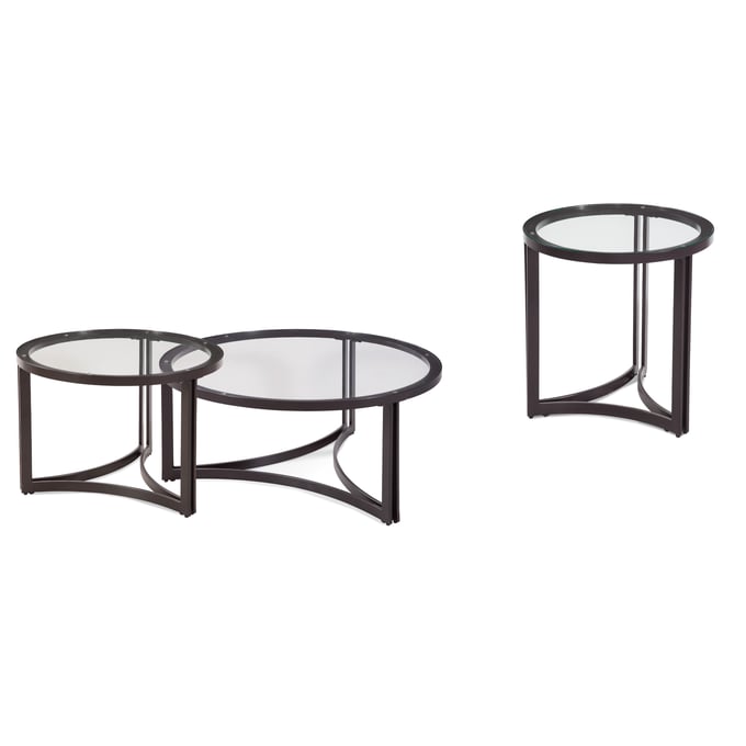 Bassett Mirror Trucco Black 3pc Coffee Table Set BMC-9630-OCT-S1