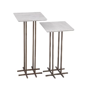 Bassett Mirror Xavier White 2pc Accent Table Set