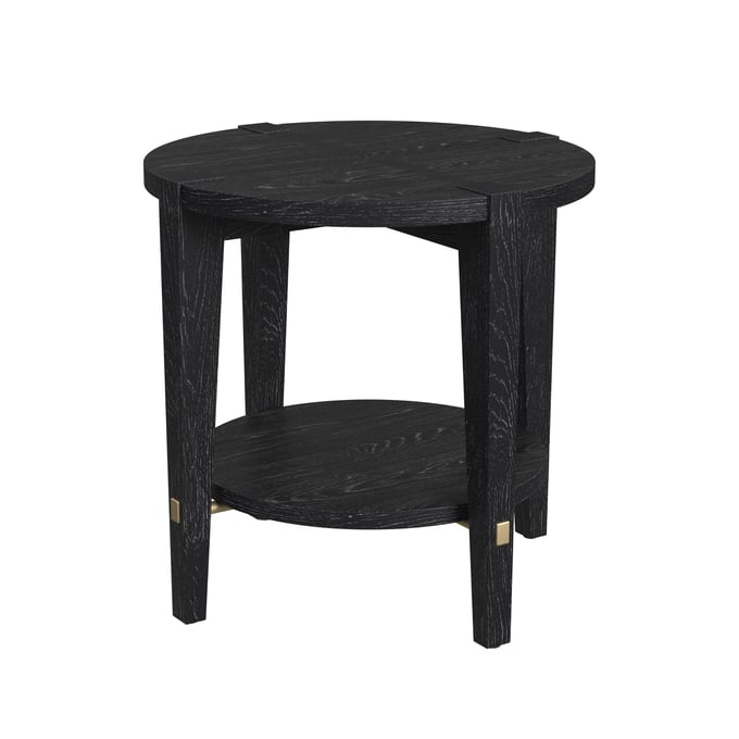 Bassett Mirror Whitfield Black Round End Table BMC-9985-LR-220