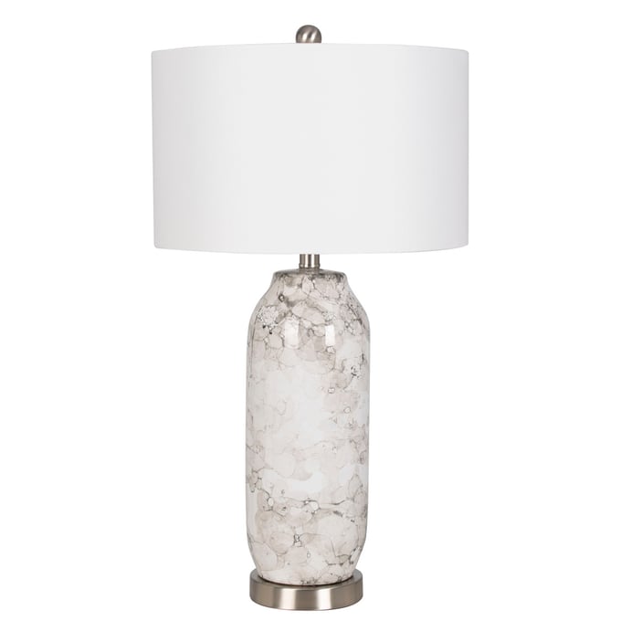 Bassett Mirror Angelica White Grey Table Lamp BMC-L3904TEC