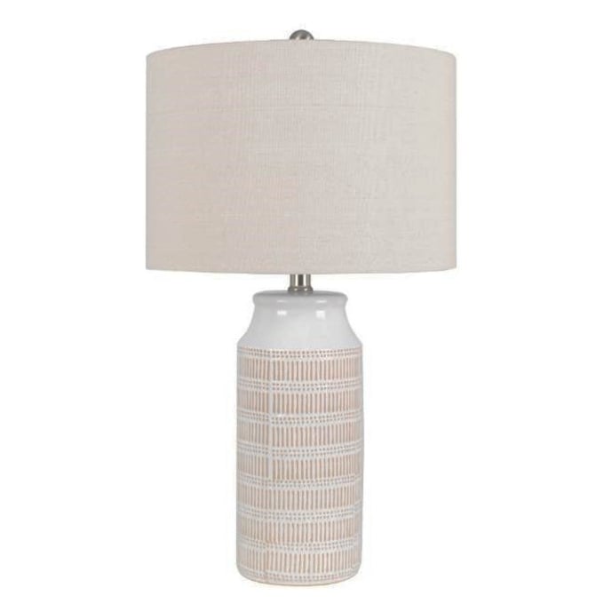 Bassett Mirror Mariposa White Cream Table Lamp BMC-L4125TEC