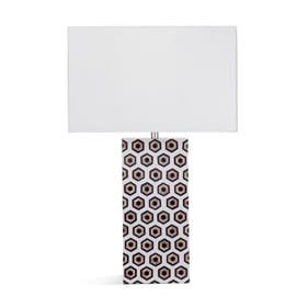 Bassett Mirror Mona White Black Nickel Table Lamp